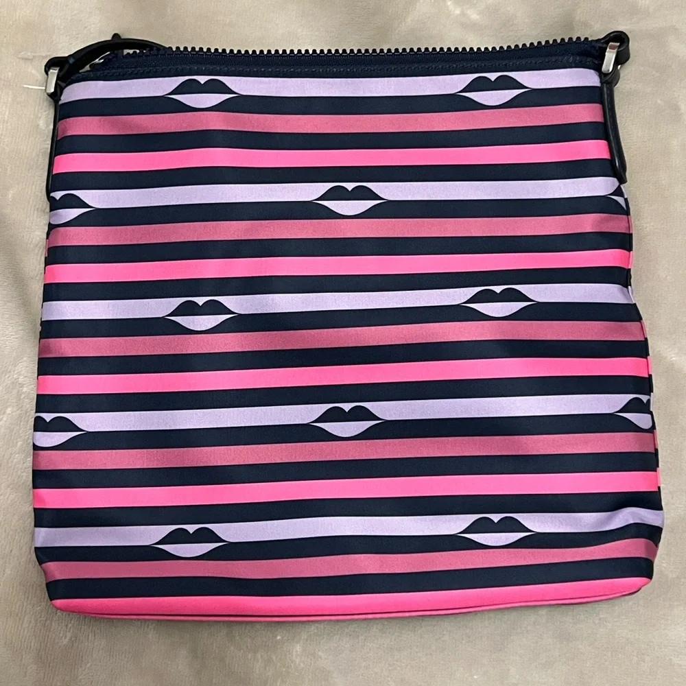 Kate Spade NWOT Jae Striped Nylon with Leather Trim Crossbody Bag - Picture 3 of 11